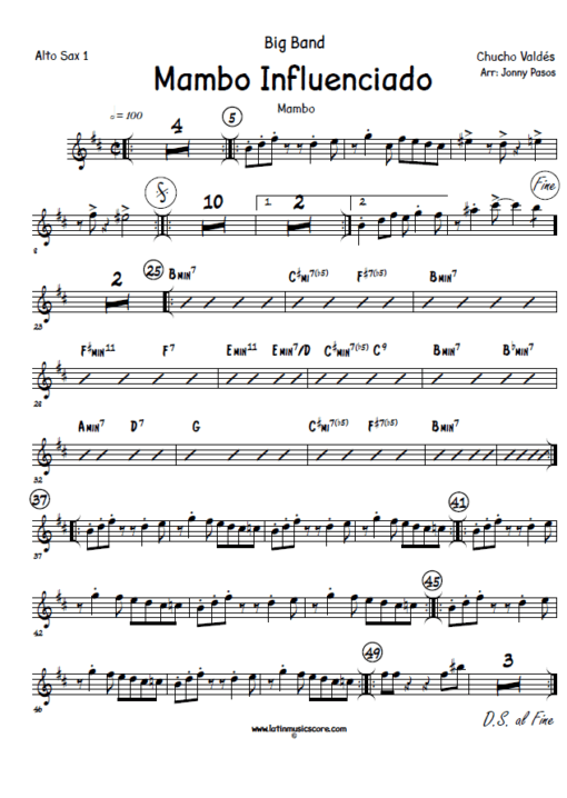 Mambo Influenciado Mambo para Big Band ¡Gratis! » Latin Music Score
