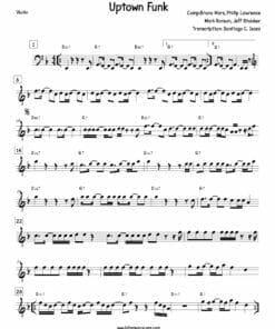 Preview - Partituras en PDF - Uptown Funk - Bruno Mars - Lead Sheet - Violin